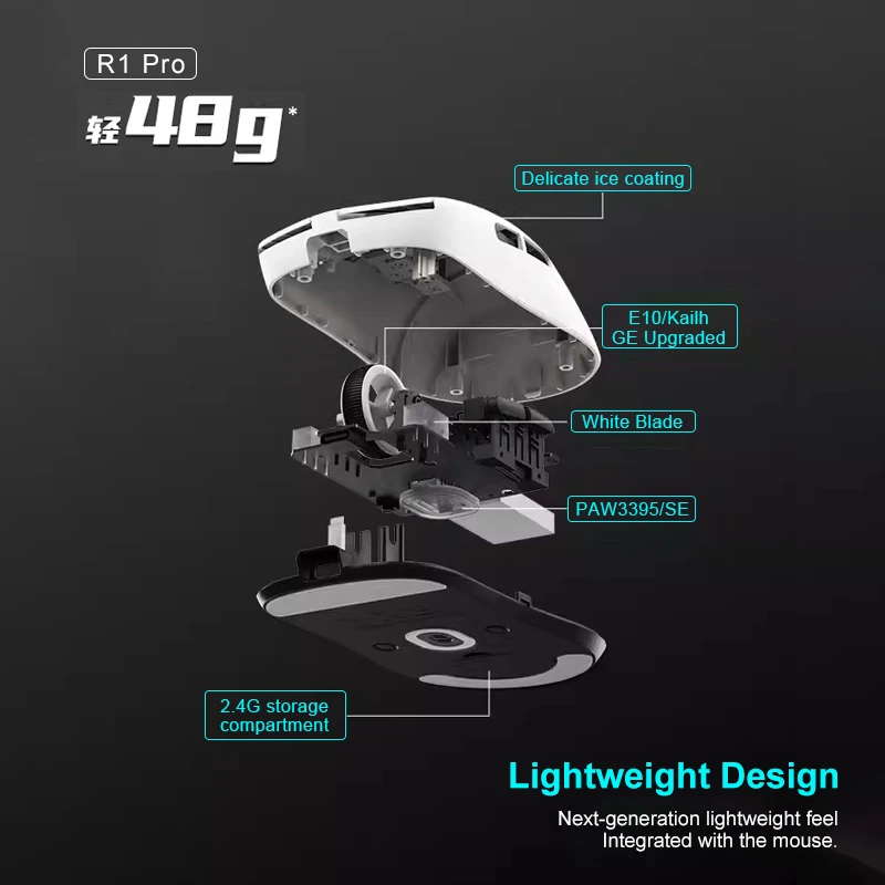 ATK VXE R1 Pro MAX Dragonfly R1 Bluetooth Gaming Mouse PAW3395 2.4G Wireless E-sports Mice Rechargeable Lightweight Ergonomic image 2