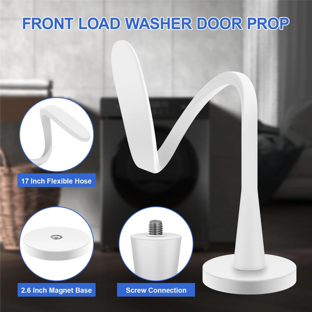 Front Load Washer Door Prop, Stable and Durable Washing Machine Door Prop Open, Easy to Use Washer Door Prop White image 2