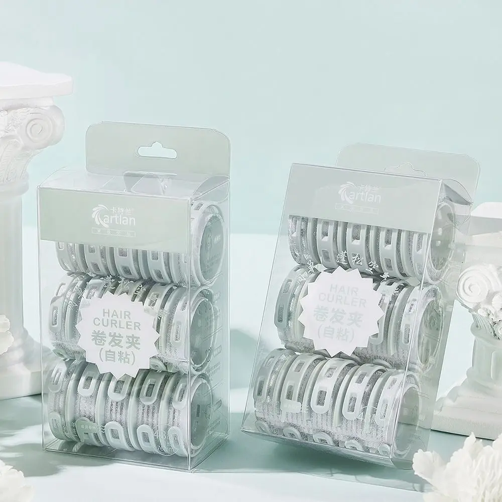 New Nylon DIY Hairdressing Tools Green Self-adhesive Sticky Hair Curls Plastic Hair Styling Tools Heatless Hair Curlers Hair
