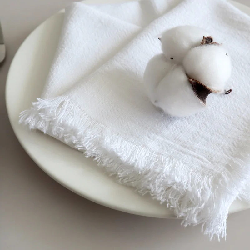 4 Pcs 45x45cm Cloth Napkins Cotton Gauze Rustic Table Napkin Tea Towel Dining Place Mats Christmas Wedding Linen Decoration