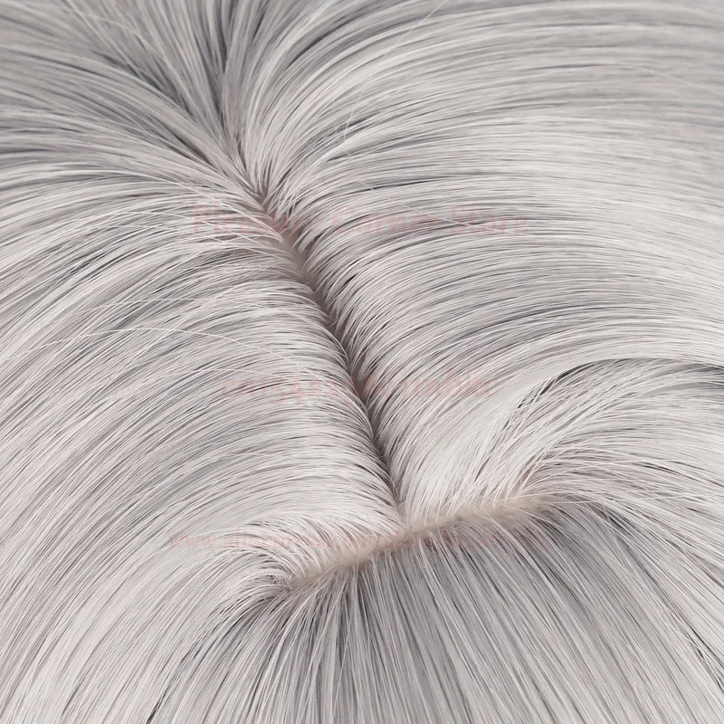 Honkai Star Rail Silver Wolf Cosplay Wig Glasses Earrings Hairclip Silver Mixed Blue Long Curly Wig Heat Resistant Cosplay wig