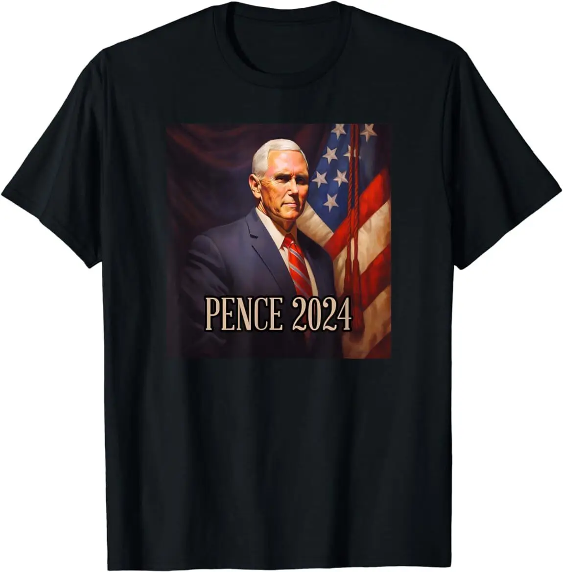 PENCE 2024 - Mike Pence Election - American Flag - Artistic T-Shirt