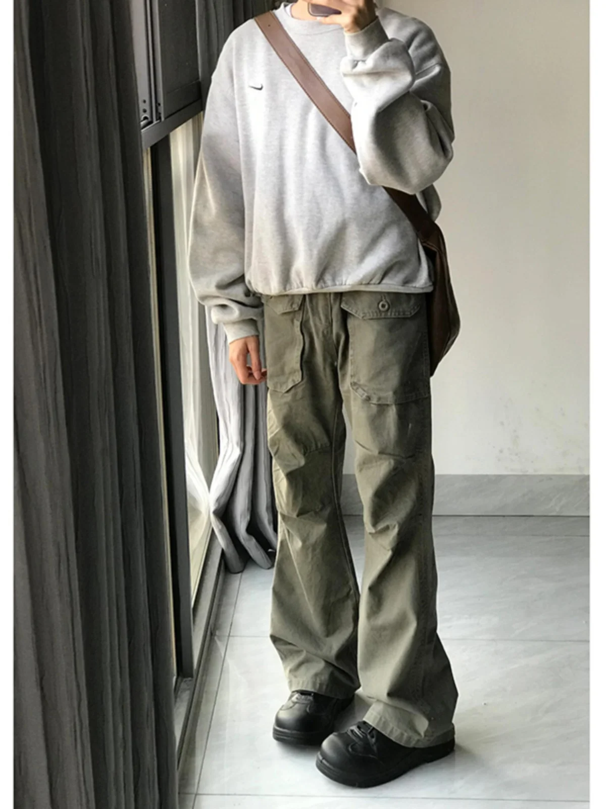 

American Sle Wooutters Workwear Trousers Men's Autumn Straight Leg Knife Pants Large kets Youth Casual Faion