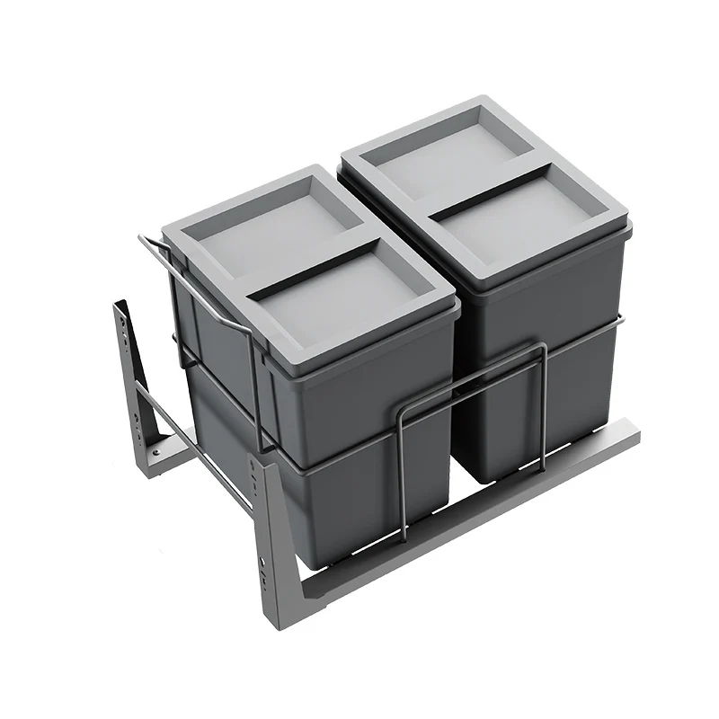 Soft-Close Under-Cabinet Trash Can Kitchen Storage Pull-Out Basket Single Double Bin Large Capacity 14L Easy Install
