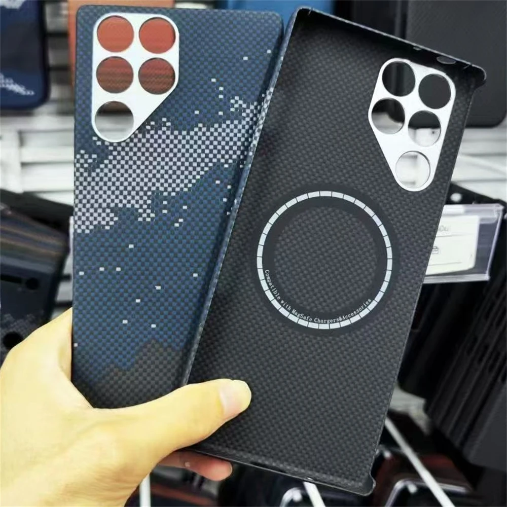 حافظة كيفلر لهاتف ZTE nubia RedMagic 11 Pro من ألياف الأراميد شحن مغناطيسي رفيع للغاية بتصميم بسيط من ألياف الكربون