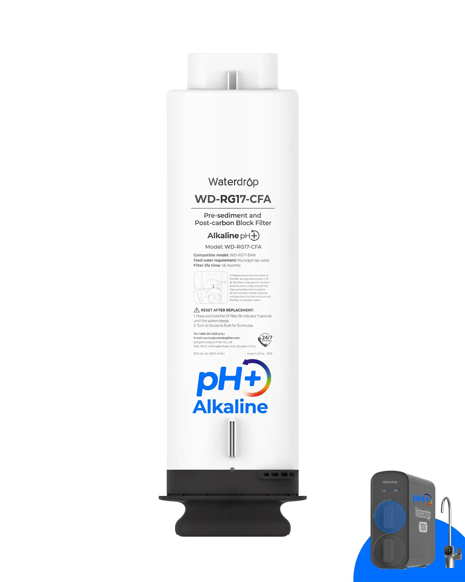 Waterdrop G5P700A-CF Filter, Replacement For Waterdrop G5P700A RO System