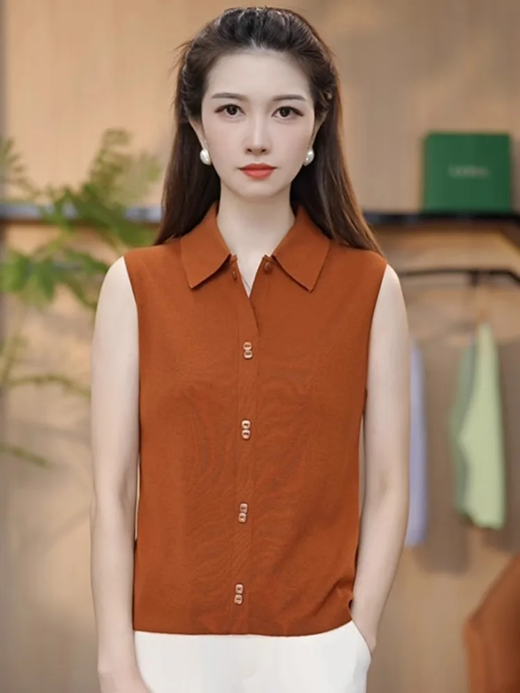 Women's  Ne Svel Vest Summer Versatile Layering Base irt Top Tagl Casual Leisure Sle Korean Loose Fit