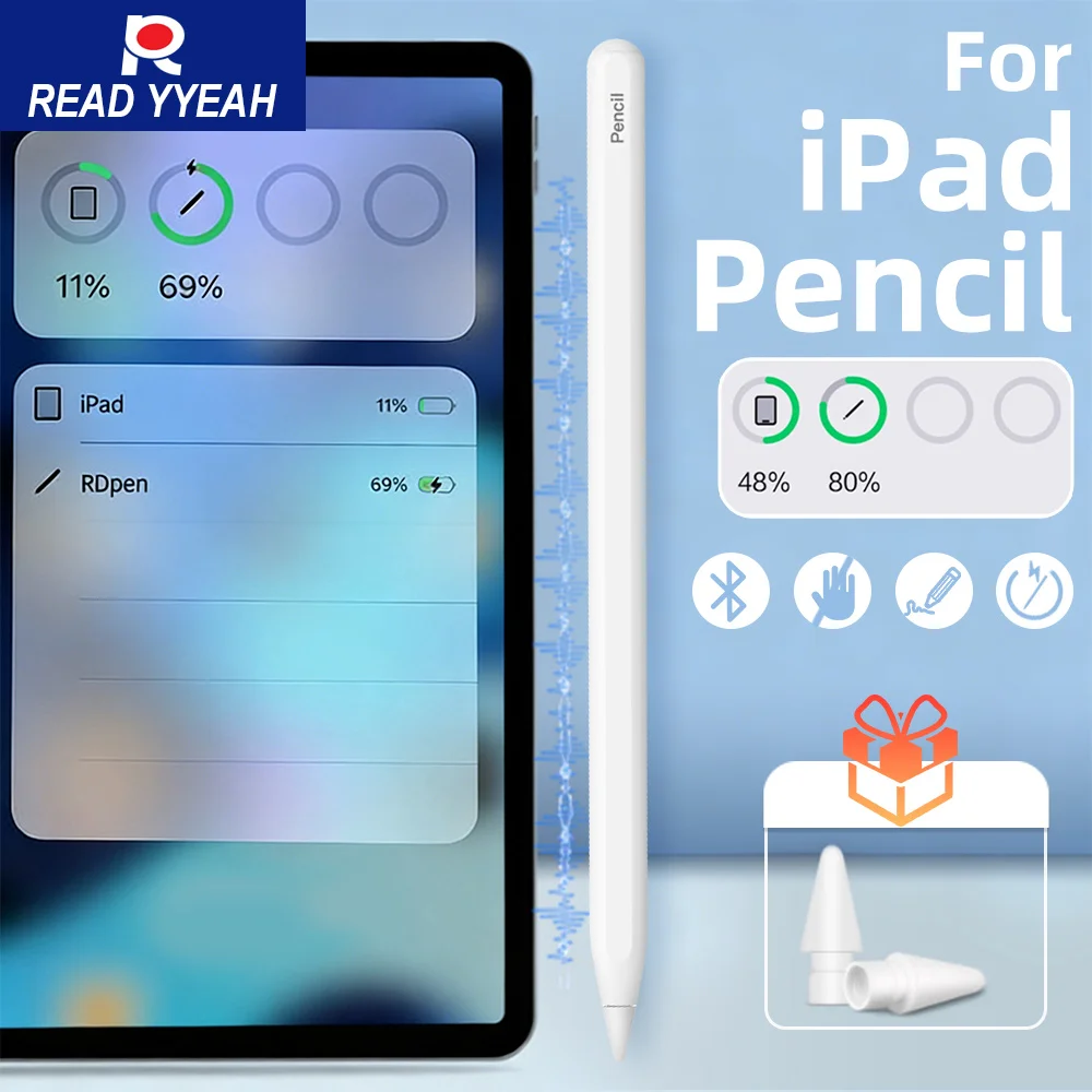 

2025 Новый стилус для Apple Pencil 2, беспроводная зарядка для iPad Pen, iPad A16 10-го поколения Pro 12,9 11 Air 4 5, аксессуары для iPad