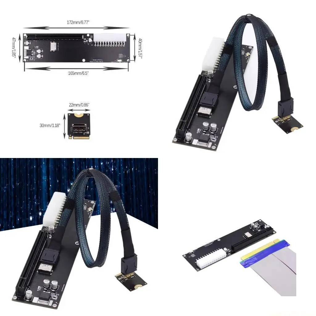 Data Transfer PCIE3.0 Mkey M.2 to Oculink SFF8612 Host Adapters Converters for GPD Max2 External GraphicsCard