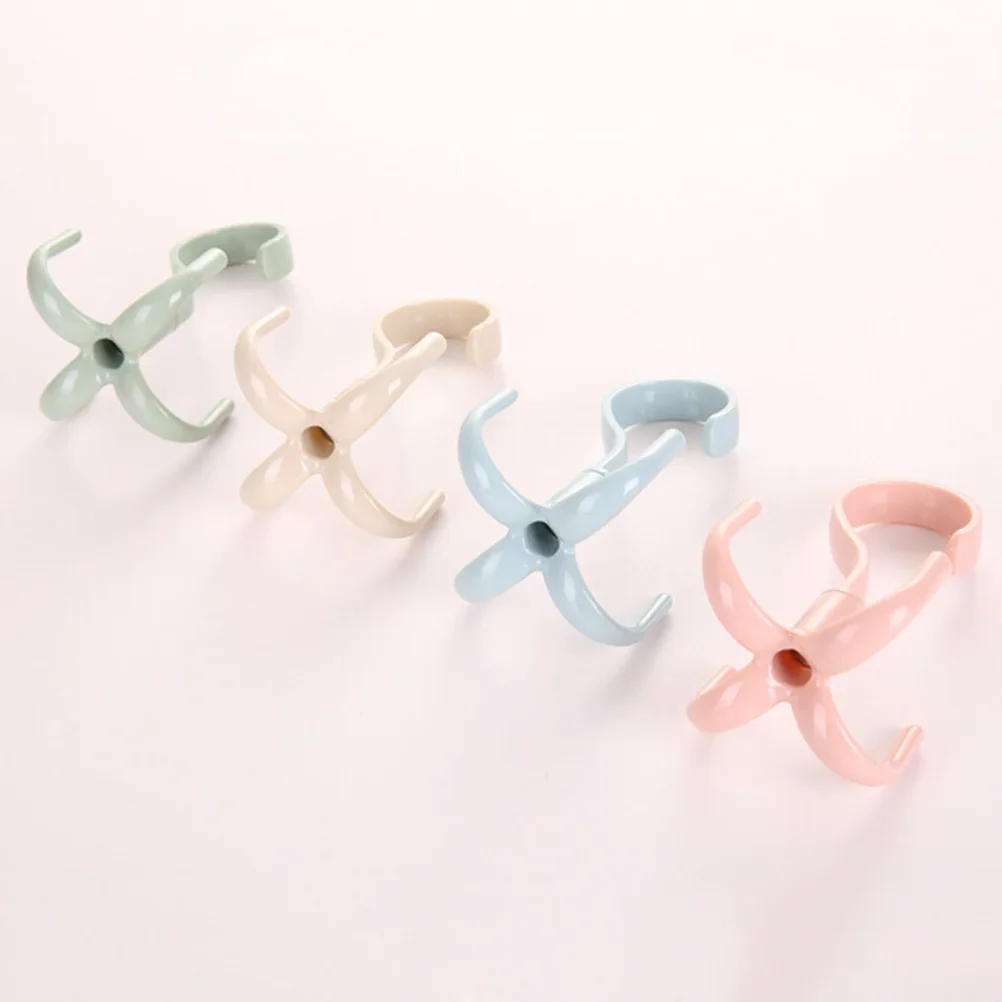 

4 pcs Rotatable Hooks High Quality ABS No Drill Damage Easy ° Rotation Bathroom Bedroom Ties Scarves Hangers Wardrobe