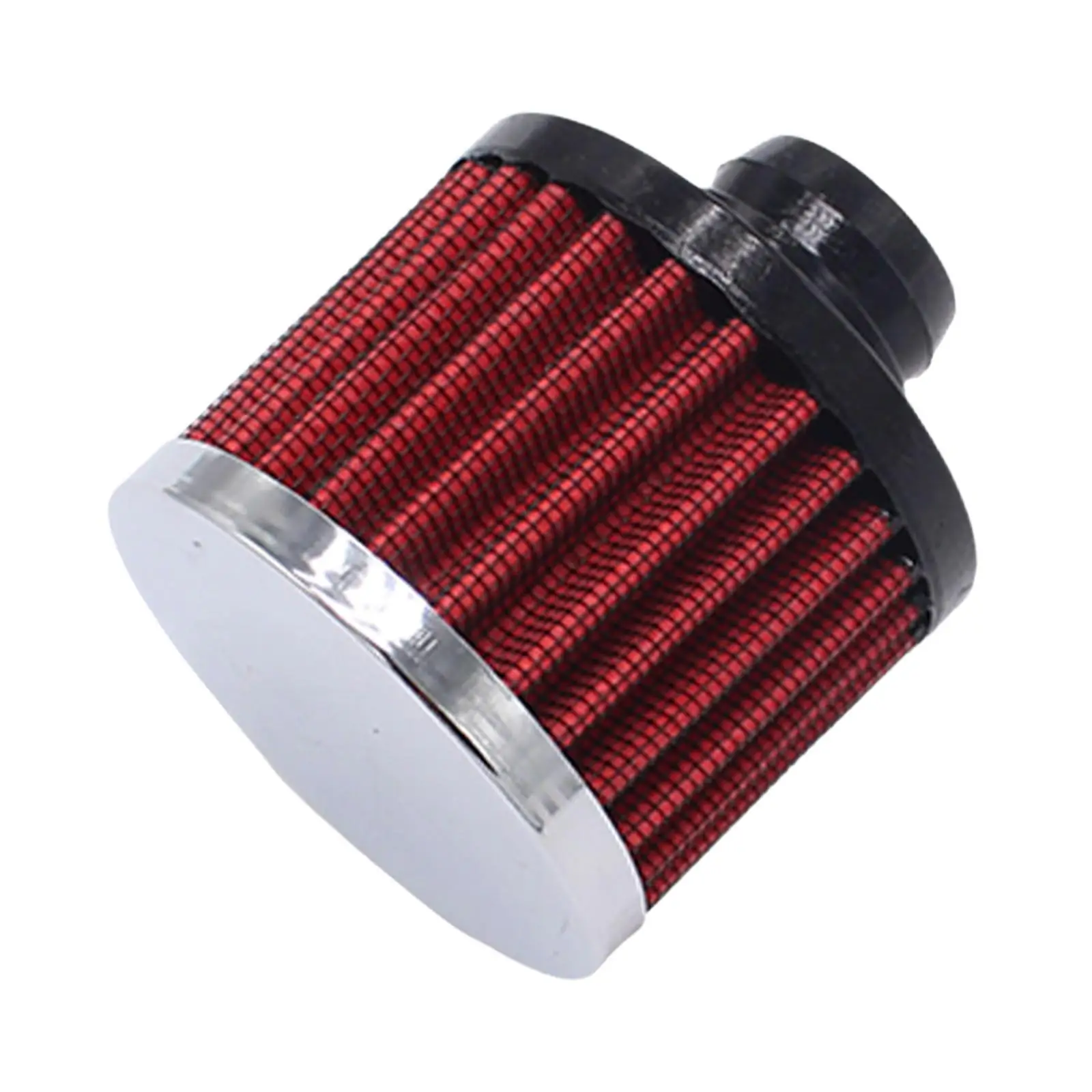 Valve Cover Breather Filter Red Chrome Plated Steel Extra Flow Engine Part for 1-1/4 Inch