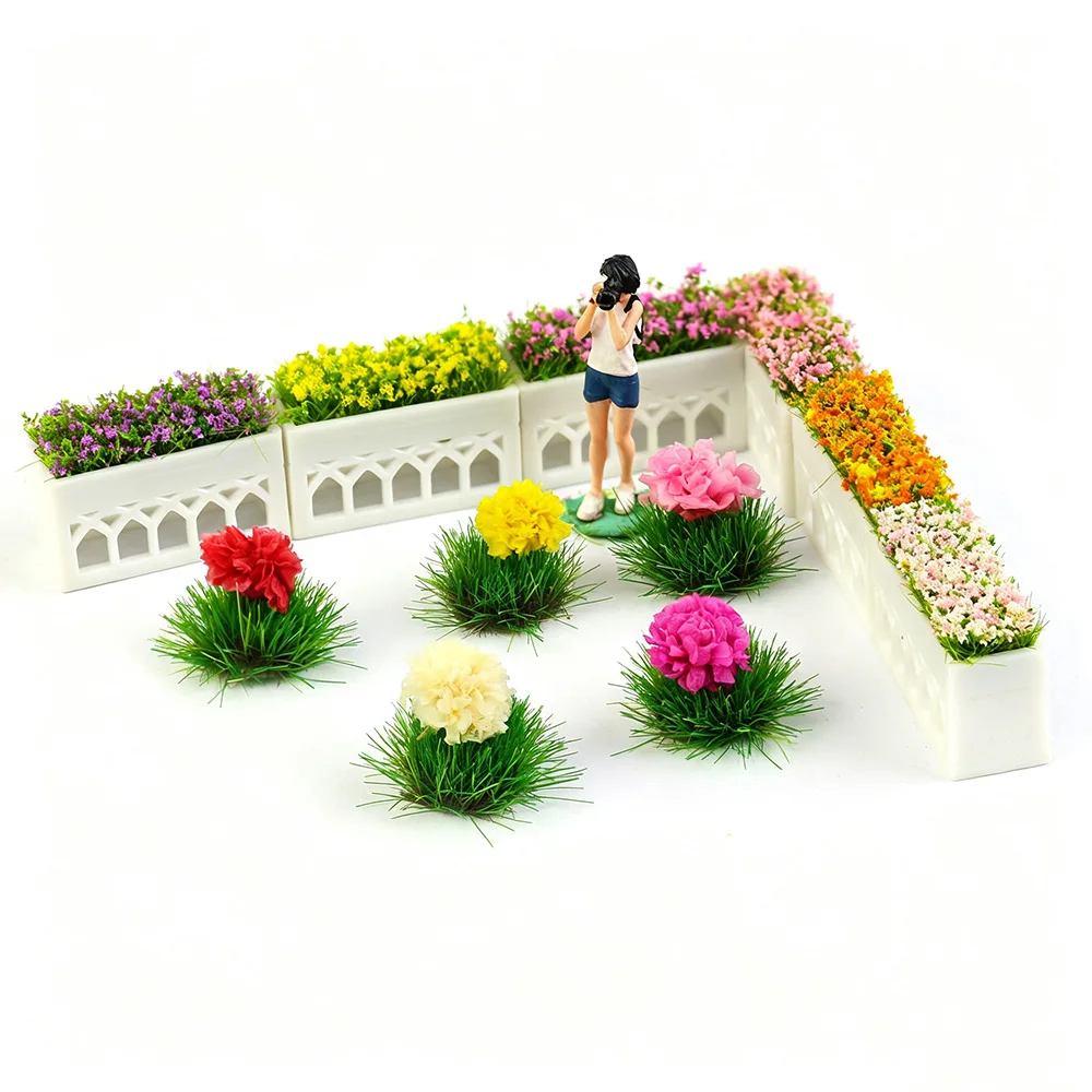 15 Stück/Box Miniatur-Blumenbüschel Modell Simulationsgras-Cluster DIY Garten/Eisenbahn/Modellbau Sandtisch Landschaftszubehör – Detail 9