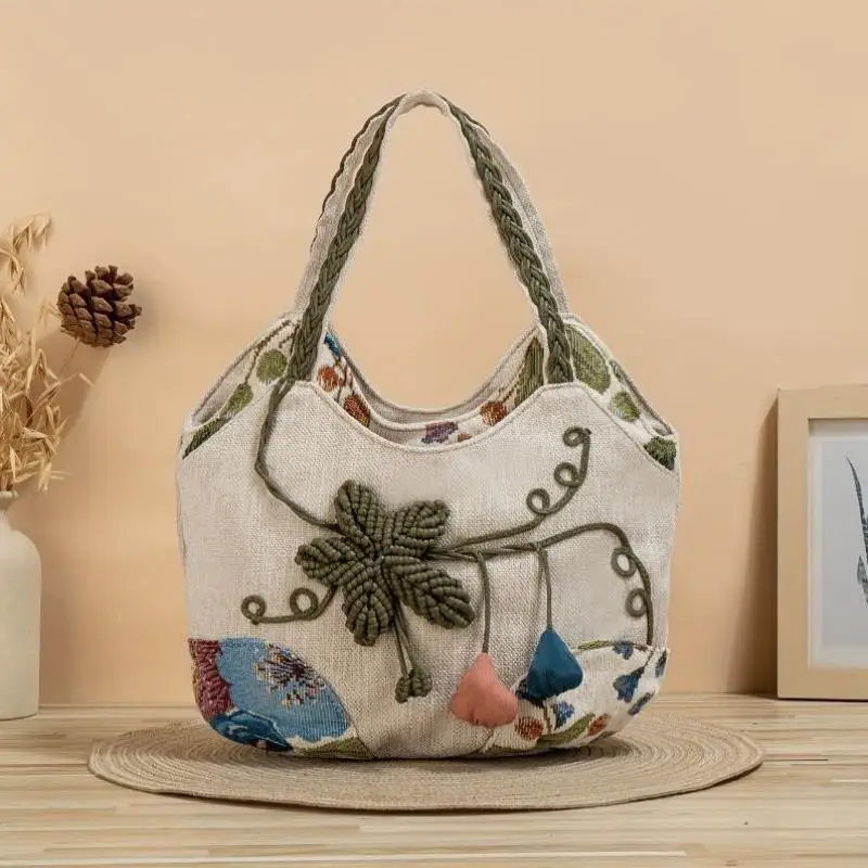 

Ele n Sle Ladies Handbag Faionable Floral Design Cross-Border New Model Women's Purse with Bule Closure