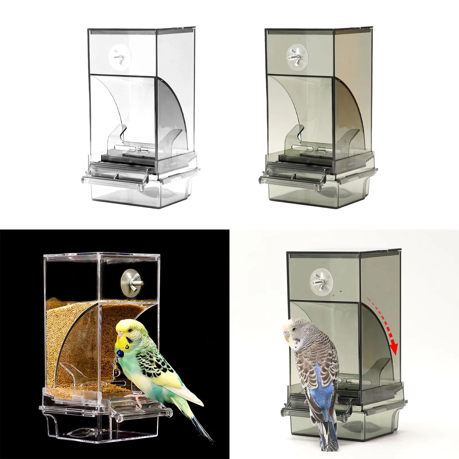 No Mess Bird Feeder Parrot Feeder with Perch for Budgies Finch Parakeet