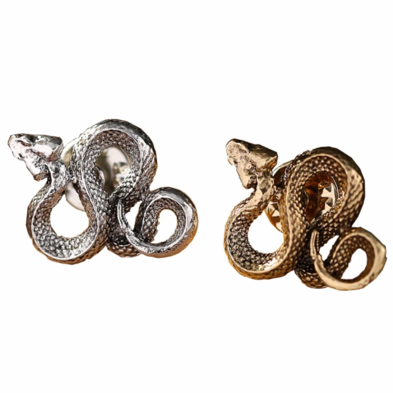 Vintage Snake Shaped Brooch Cobra Pin Personalized Snake Collar Buckle Formal Clothing Pins Decorative Accessory