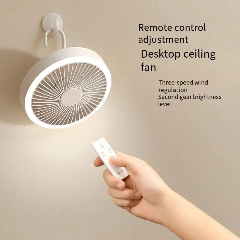 Remote Control Home Electric Wall Mounted Ceiling Fan USB Charging 2000mAh Battery Portable Outdoor Camping Air Cooler Fan