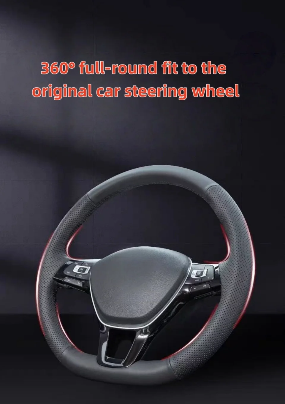Autozubehör Handgenähter schwarzer rutschfester Mikrofaser-Leder-Lenkradbezug für Tesla Model Y 2017-2023 und Model 3 – Detail 2