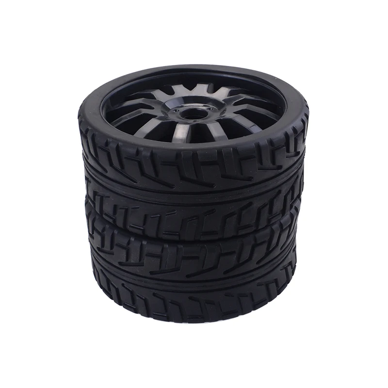 1/8 RC Car Rubber Tyres Wheels for Redcat HSP HPI Hobao 1/8 On-road Car 2PCS Black
