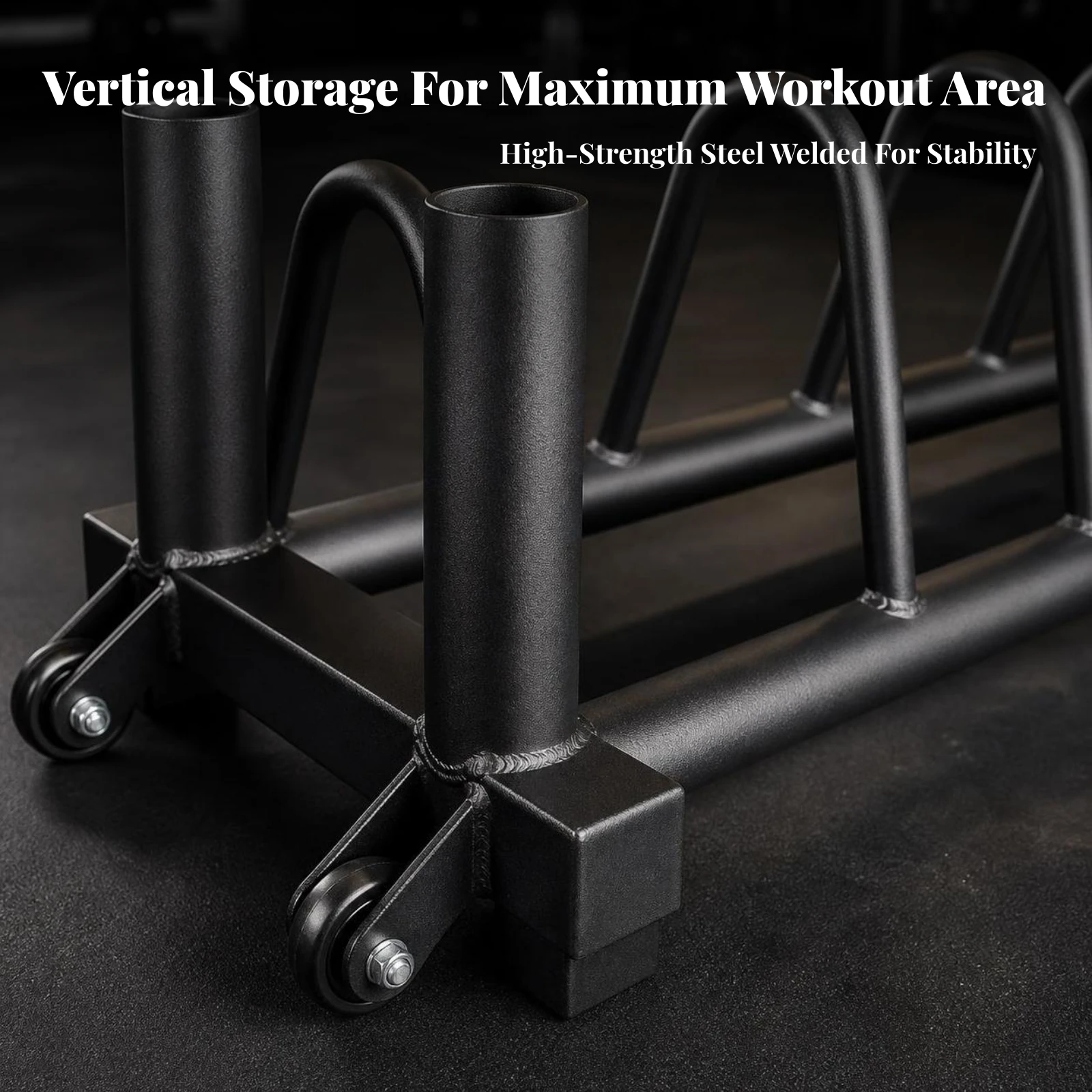 Barbell Plate Rack Mobile Weight Plate Organizer Barbell Holder with Wheels Portable Wheeled for Fitness Enthusiasts, Home Gym