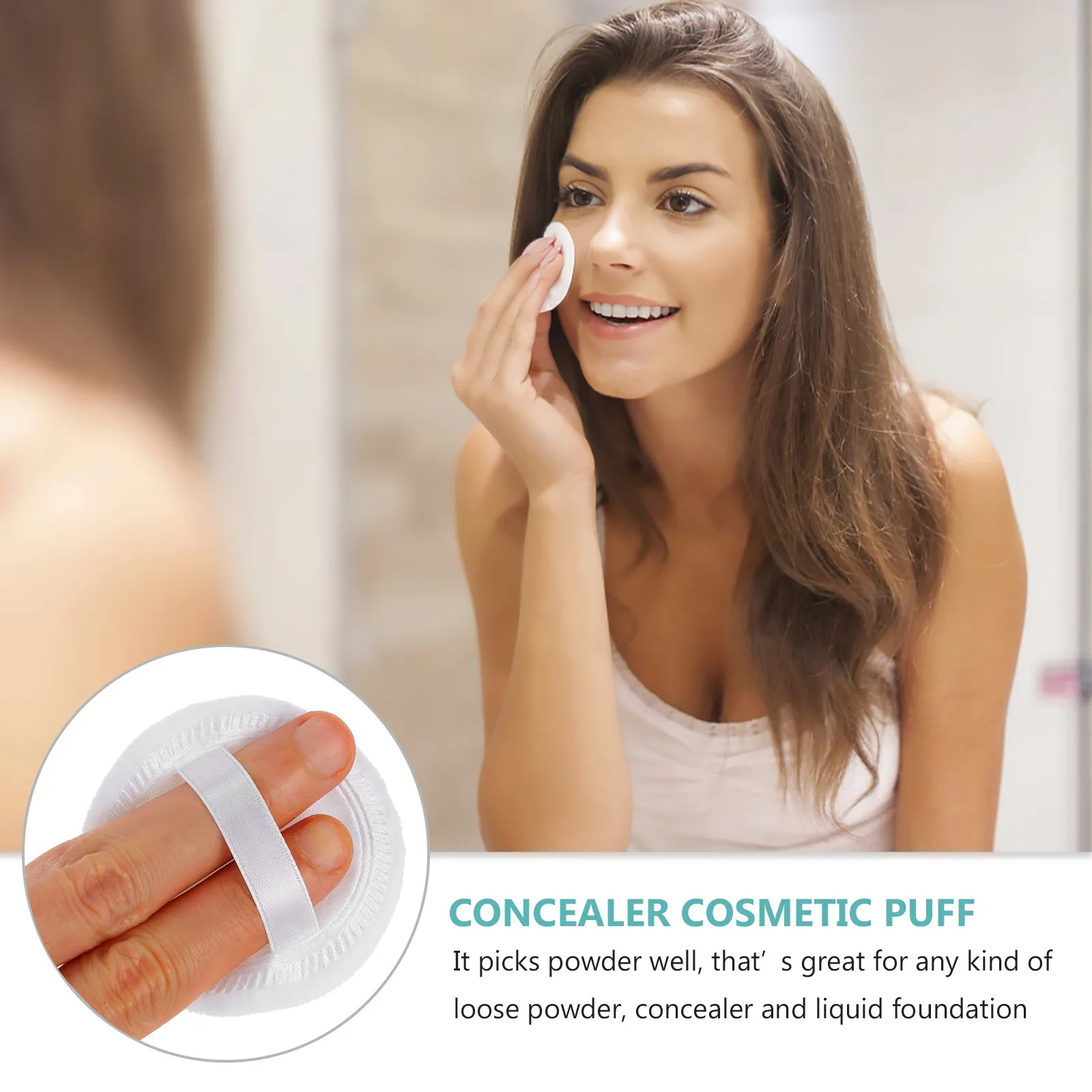 20Pcs Cotton Round Powder Puff for Loose Face Powder Cosmetics Blending Tool High Pickup Retention Washable Makeup Puff