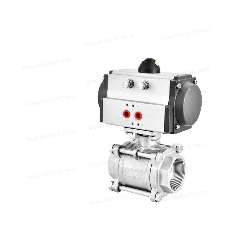 Q611F-16P304 Stainless Steel Three-piece Pneumatic Thread Ball Valve High Temperature Resistant Steam Valve DN15 20 25