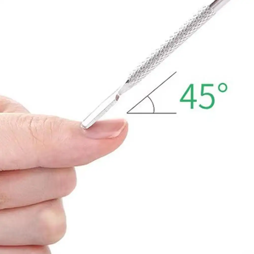 1/3/5 قطعة الفولاذ المقاوم للصدأ مزدوج رئيس إهاب انتهازي أدوات مانيكير لطلاء الأظافر الغراء مزيل الجلد الميت اكسسوارات جديد