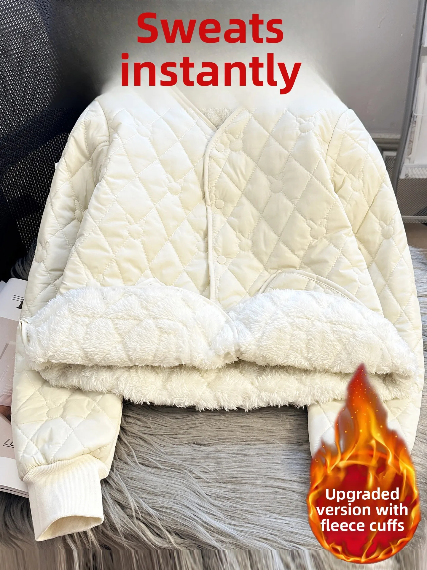 

Утепленная хлопковая куртка с флисовой подкладкой для женщин, зимняя теплая внутренняя жилетка, защита от холода, сохранение температуры, для поездок на северо-восток, для повседневной носки.