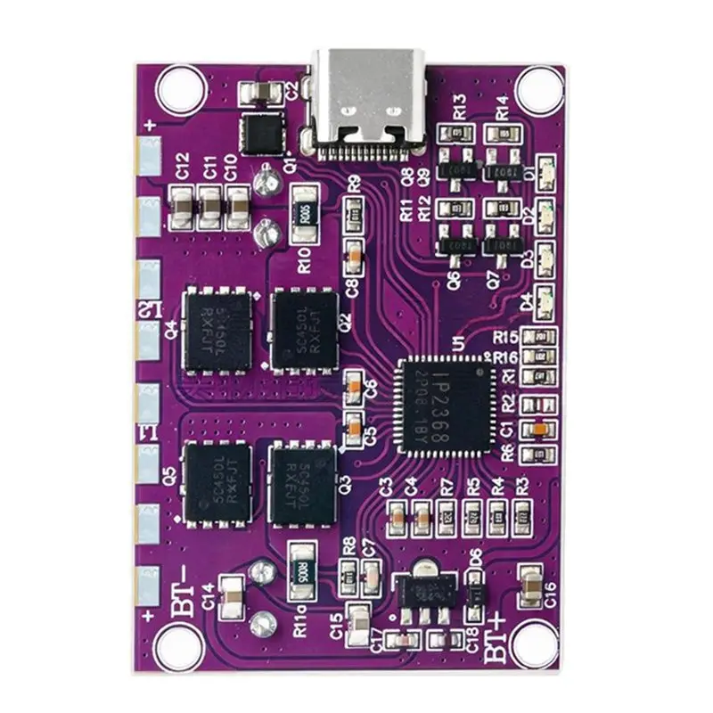A52T Power Bank Circuit Board 4S 16.8V IP2368 100W Type-C Bidirectional Buck-Boost Module High Power Charge Discharge Board