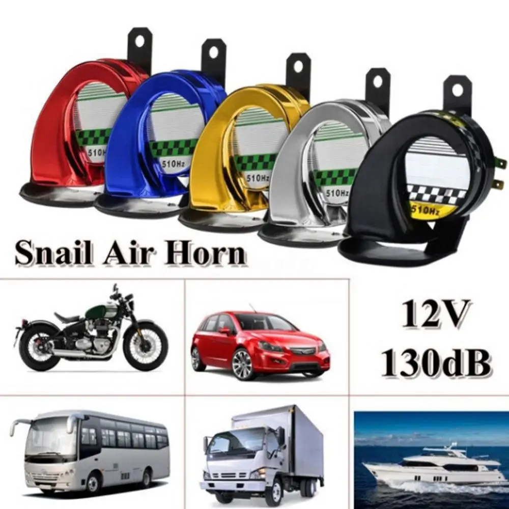 12V 130dB Snail Air Horn Car Motorcycle Horns Waterproof Snail Air Horn Siren Loud Sound for Truck Motorcycle Boat Parts