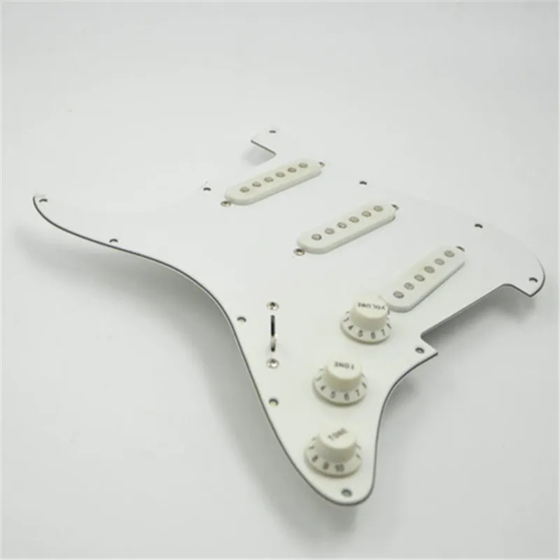 Left Hand ST Guitar Pickup with Wire &Pickguard Assembly one Set White Color Made in China for Strato Guitar Lefty