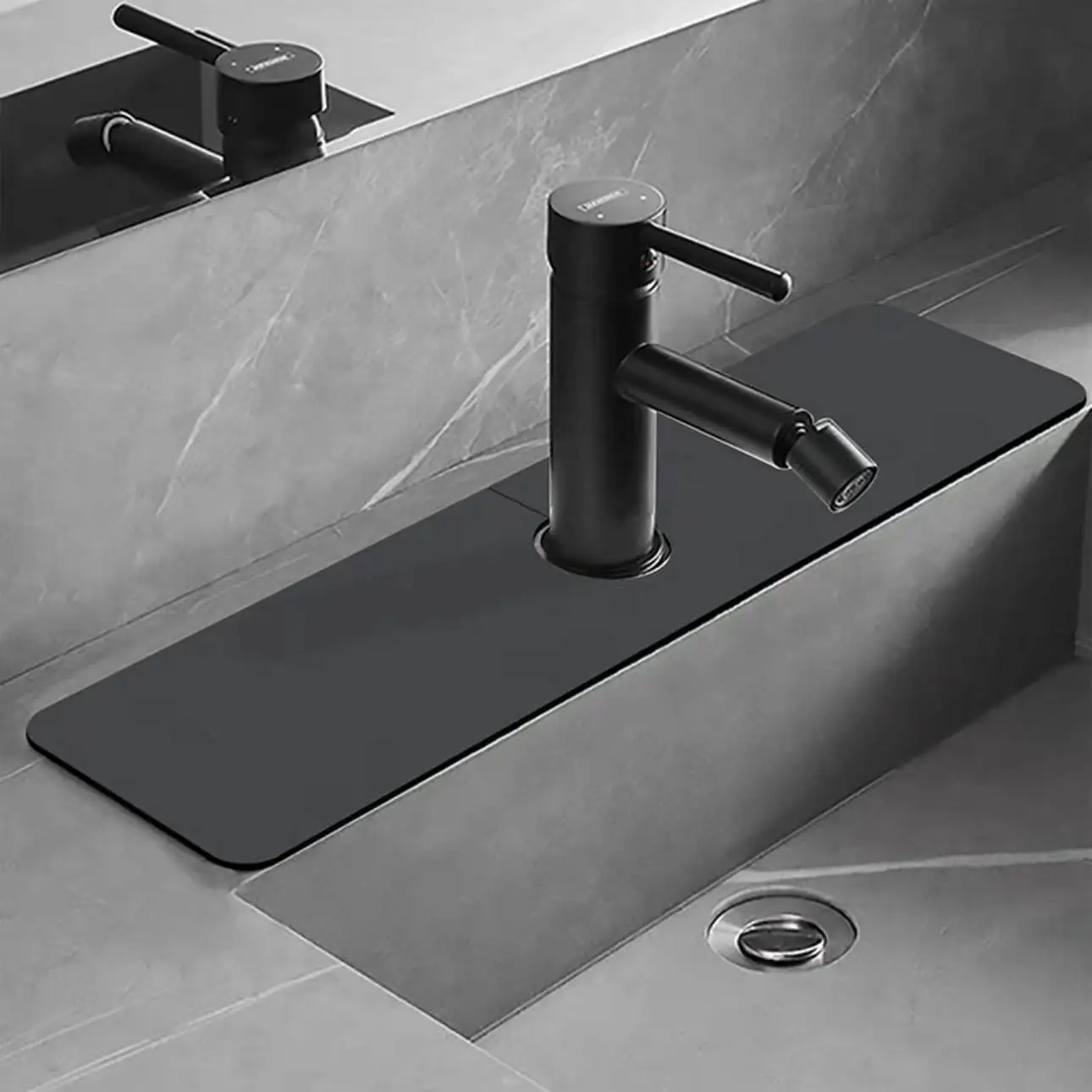 

Bathroom Faucet Mat Sink Splash Absorbent Mat Toilet Counter Drain Silicon Dendroid Thin Kitchen Home Textile Tablecloth
