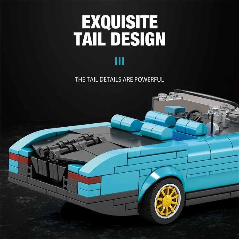 417PCS Retro Luxury Cars Model Building Blocks 1:24 Scale City Convertible Vehicle Car Model Bricks Kids DIY Toys Idea Gifts image 4