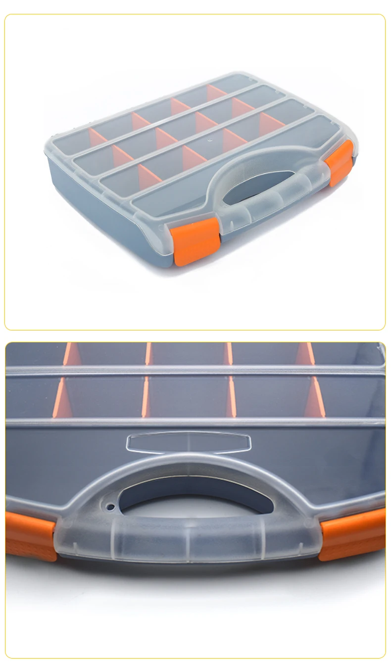 2-24 Grids Schraube Box Container Organizer Kunststoff Transparent Fach Einstellbare Lagerung Box Für Schmuck Taste Hardware-Tool – Detail 13