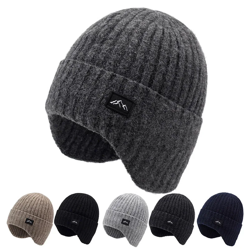 Unisex-Gehörschutzmütze mit Thermofutter, gestrickte Totenkopfmütze für Freizeitwärme bei kaltem Wetter, geeignet für den täglichen Gebrauch