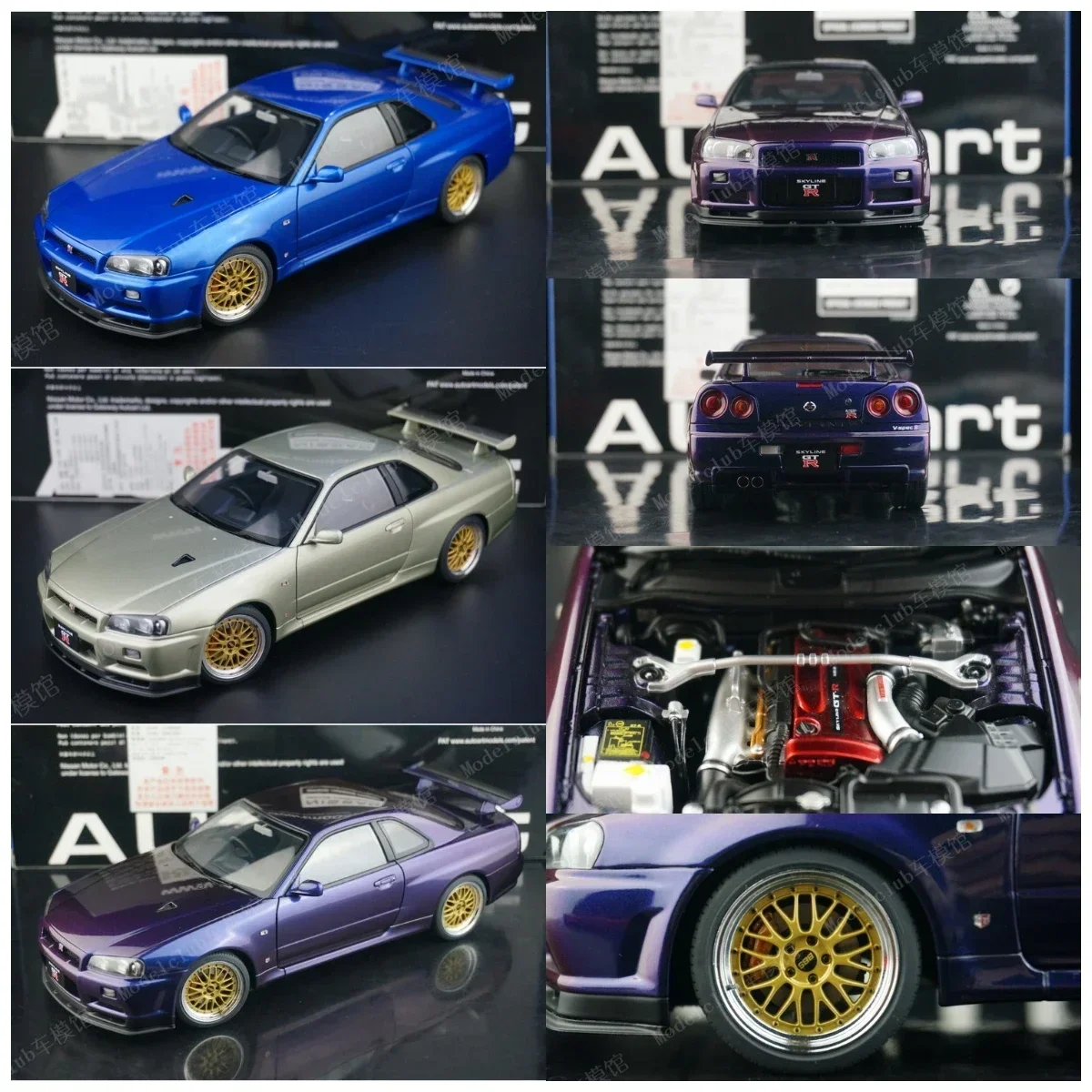 

Autoart 1:18 R34 GTR V-Spec II BBS JDM моделирование ограниченная серия все открытые металлические статические модели автомобиля из сплава игрушка в подарок