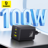 【New Sale】Baseus 100W GaN Charger Fast Charger For Xiaomi Samsung iPhone Laptop Tablet Charger PD Charger With USB Phone Charger