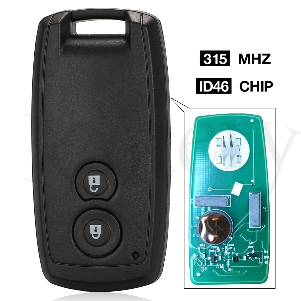 

jingyuqin Keyless go 2 Buttons Entry Smart Card Remote Key 315MHZ ID46 Chip For Suzuki Swift SX4 Grand Vitara KBRTS003