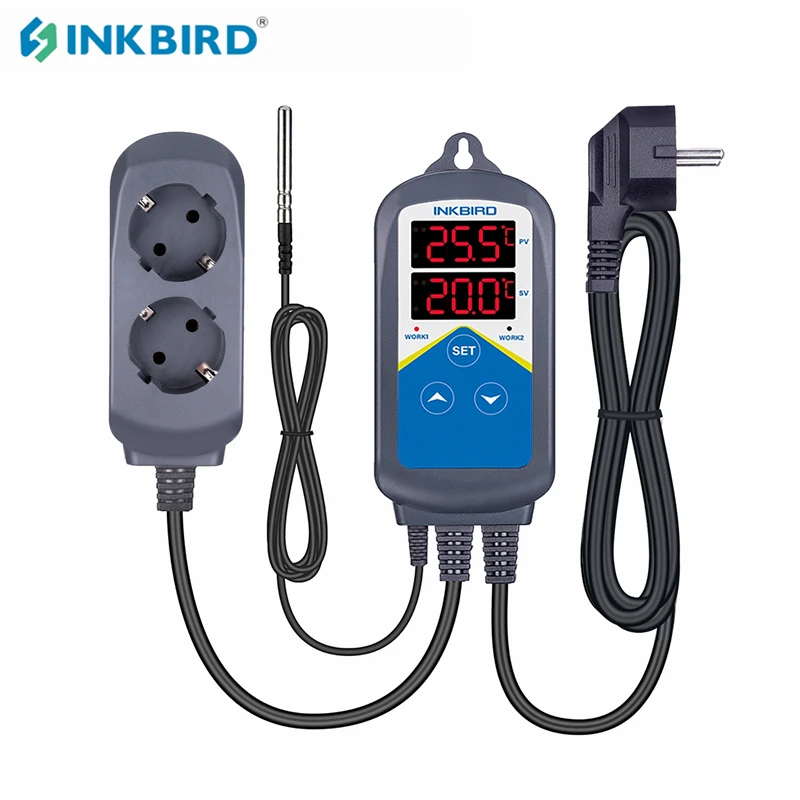 INKBIRD 220V ITC-306T Heating Cooling Pre-wired Temperature Controller With Time Function For Breeding and Planting Pet Breeding