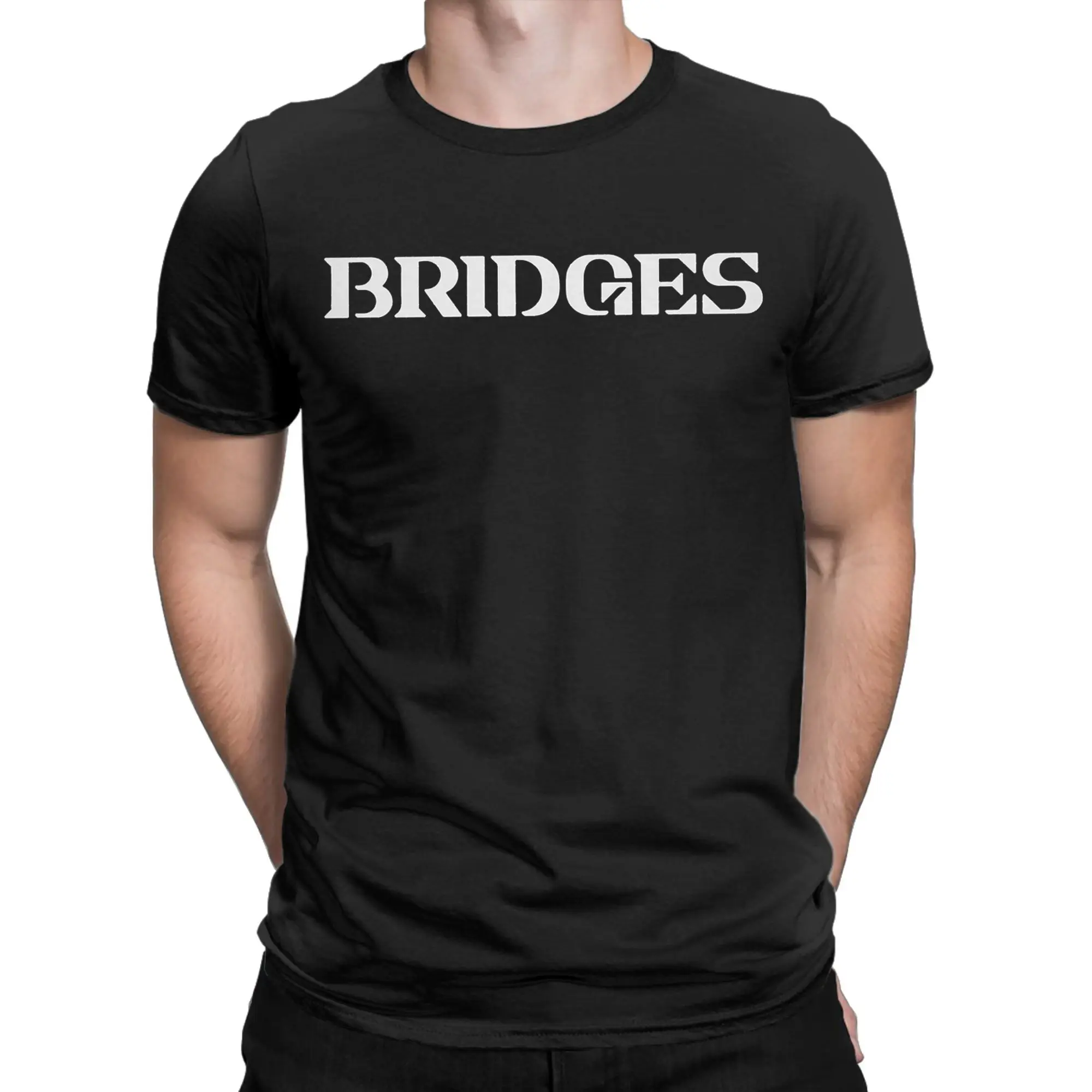 Bridges Death Stranding Logo T Shirts Men Cotton Humor T-Shirt Crew Neck Video Game Tee Shirt Short Sleeve merch Plus Size