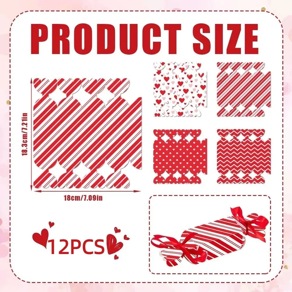 Creative Valentine's Day Paper Gift Box Red Candy Shape Valentine's Day Candy Container Paper Packaging Colorful