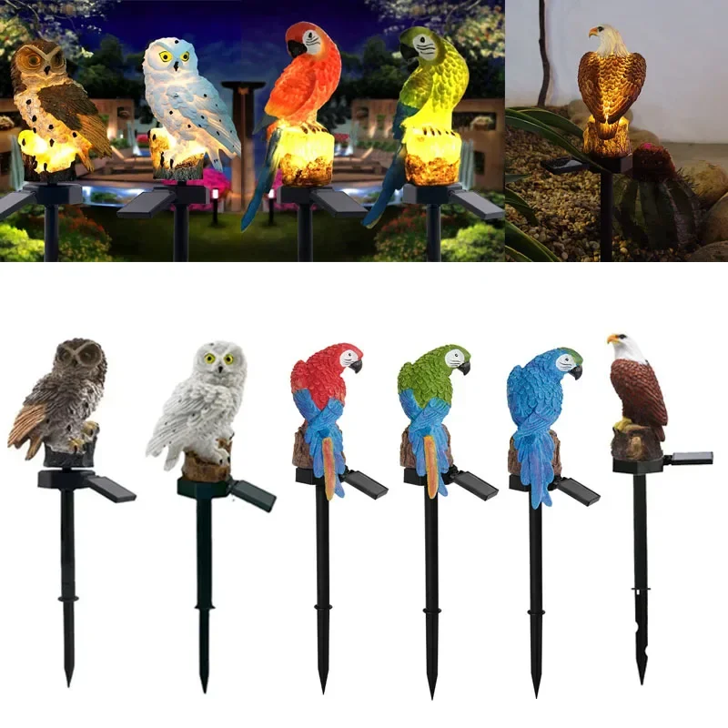 Solar LED Lights Outdoor Decorative Lawn Stake Owl Lights Yard Art Garden Decor Street Lawn Yard Landscape Decorative