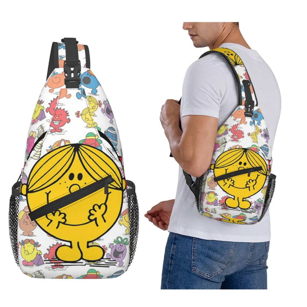 

Little Miss Sunshine Chest Bag Men Sling Crossbody Backpack Chest Bag Travel Hiking Daypack Shoulder Bag