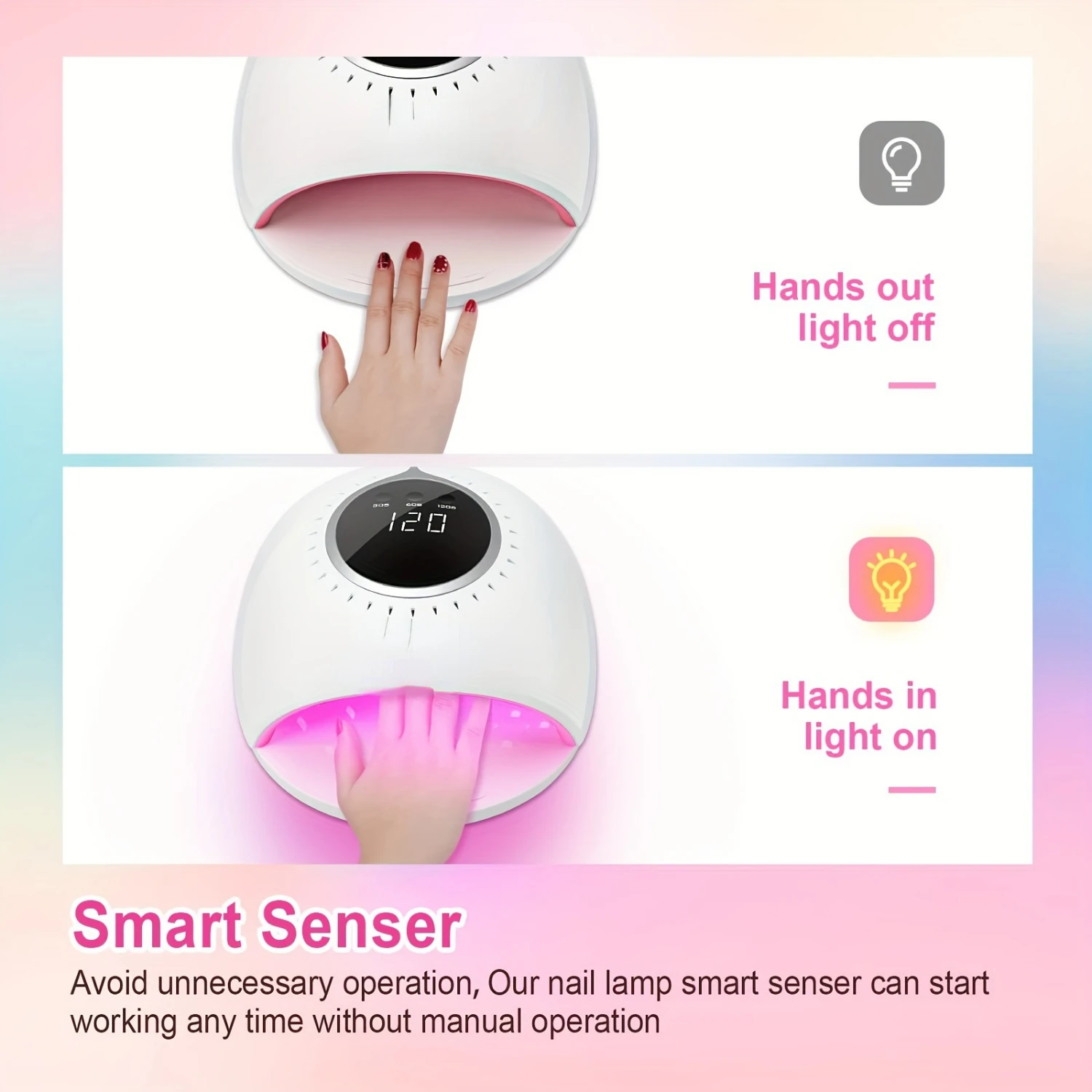 Lampe à ongles LED/UV Joytii 82W à séchage rapide de qualité professionnelle pour salon - Lampe UV portable haute puissance pour ongles en gel rapides et impeccables