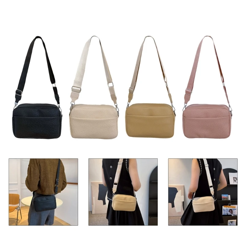 

Women Small Square Crossbody Bag Korean Style PU Leather Zipper Shoulder Bag Female Daily Casual Solid Color Messenger Handbag