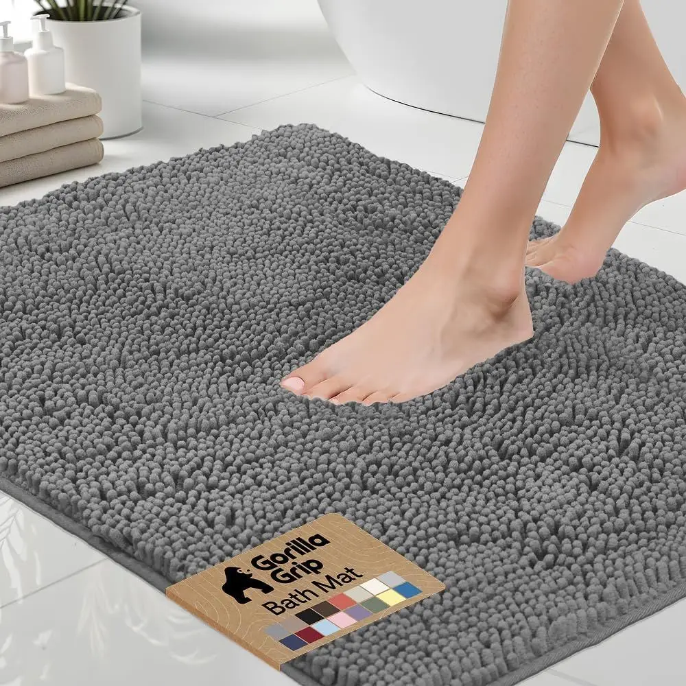 

Bath Rug Mat, Thick Sot Absorbent Chenille, Quick Dry Microiber Mats, Rubber Backing Washable Shower loor Rugs, US Designed Bath