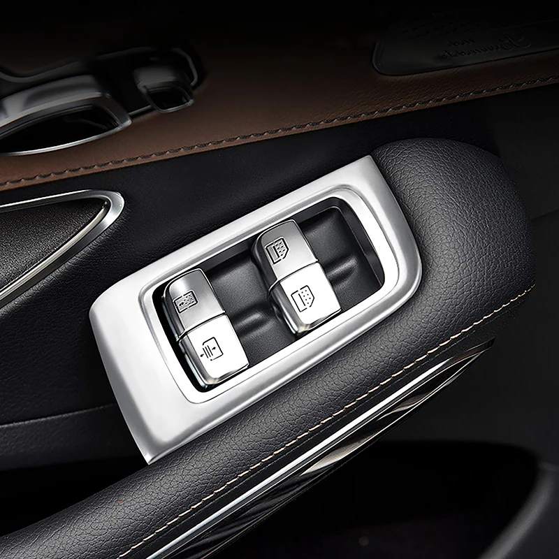 

Car Stainless Steel Window Glass Lifting Button Panel Frame Trim Carbon Fiber Color For Mercedes Benz S Class W222 2014-2020 LHD