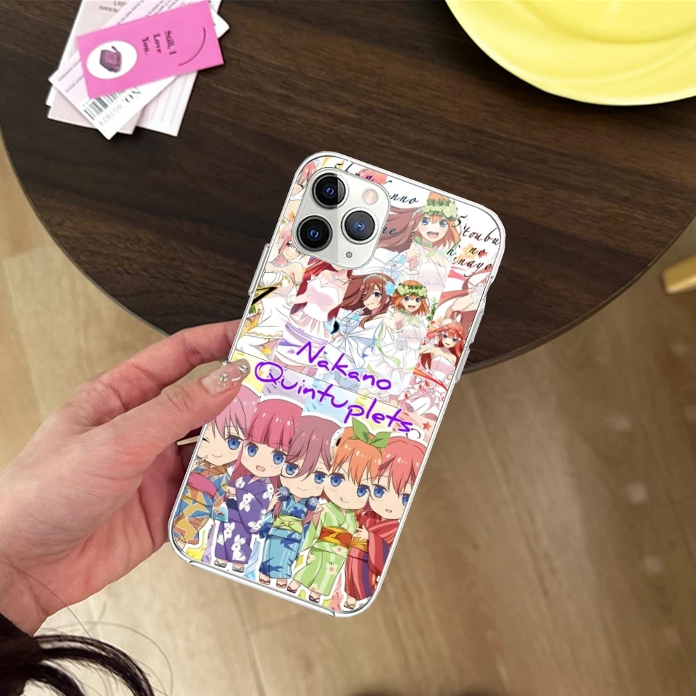 Cute Nakano Nino Mobile Cell Phone Case for iPhone 15 14 13 12 11 X XR XS 8 Pro Max Plus Mini Clear Transparent Cover Shell image 6