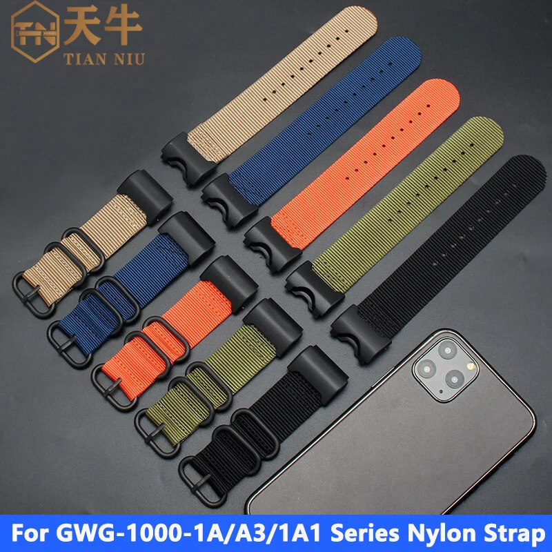 High Quality Nylon Watchband for Casio G-Shock GWG-1000-1A/A3/1A1GB/GG Modified Big Mud King breathable Canvas Strap bracelet