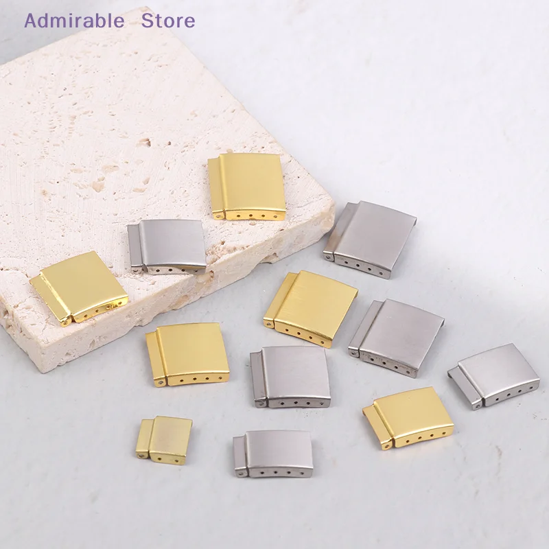 w1Pc Silvery/Golden 12-22MM Steel Watch Band Bracelet Extender Clasp Extension With Step Strap Accessory For Watch Repair