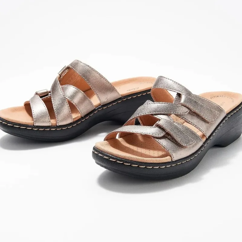 حجم كبير الصنادل النسائية الصيف نمط جديد سميكة القاع المألوف خمر النعال البوليستر بطانة إيفا وحيد الخياطة النعال